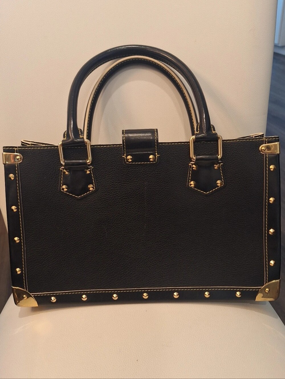 VINTAGE Louis Vuitton Black Suhali Le Fabuleux Leather Bag EUC - Picture 4 of 11